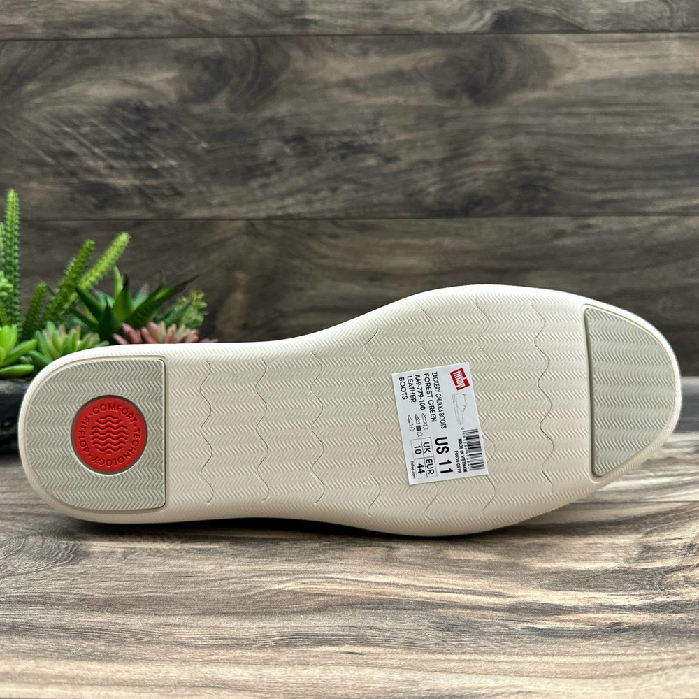 ❌SOLD❌NIB FitFlop Zackery 11 44 Forest Green Chukka Boots Leather - Picture 8 of 11